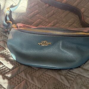 Coach Teal Leather Belt Bag